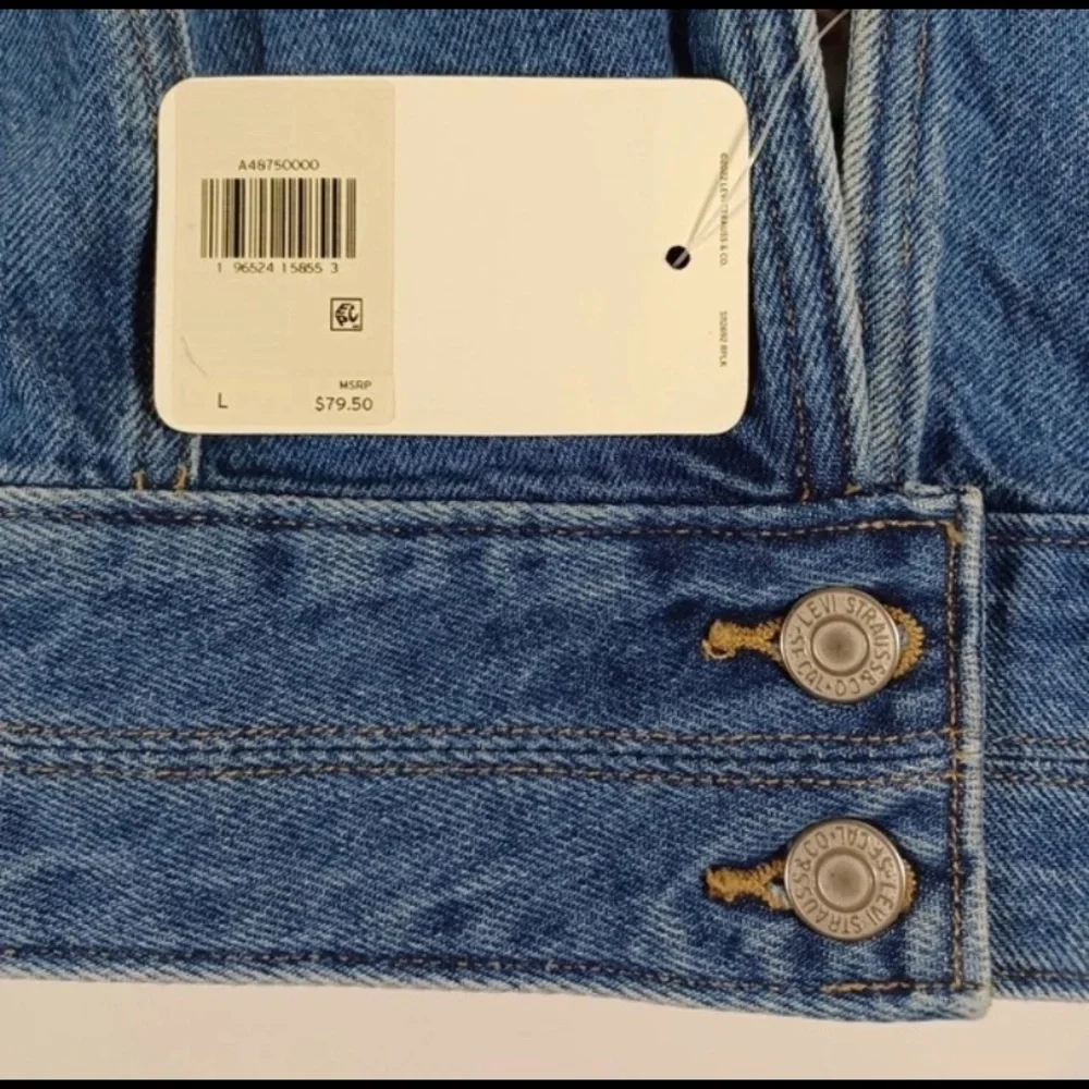 Levi's DAISY Denim JEAN Cowgirl Crop Top HALTER Stretch S110786 SIZE Large NWT - Picture 13 of 13